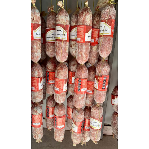 Salame en tripa sintética,  tira por 3 unidades