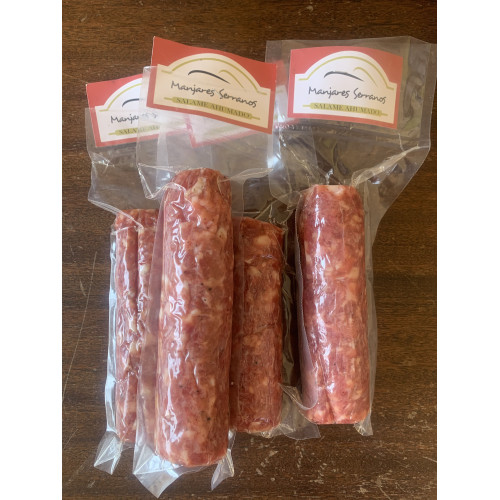 Salame ahumado envasado al vacío